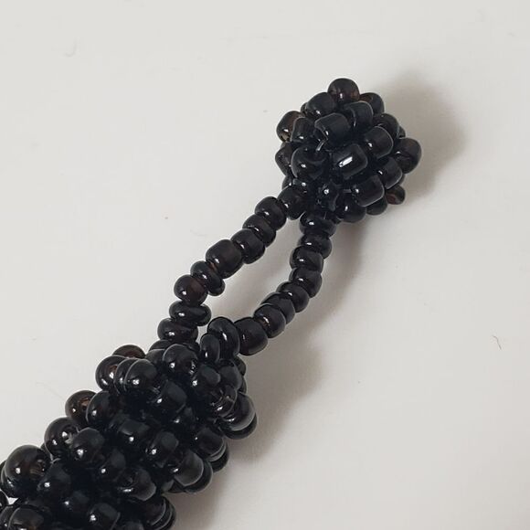 Black SEED BEAD Elaborate Beaded Necklace - Picture 8 of 9
